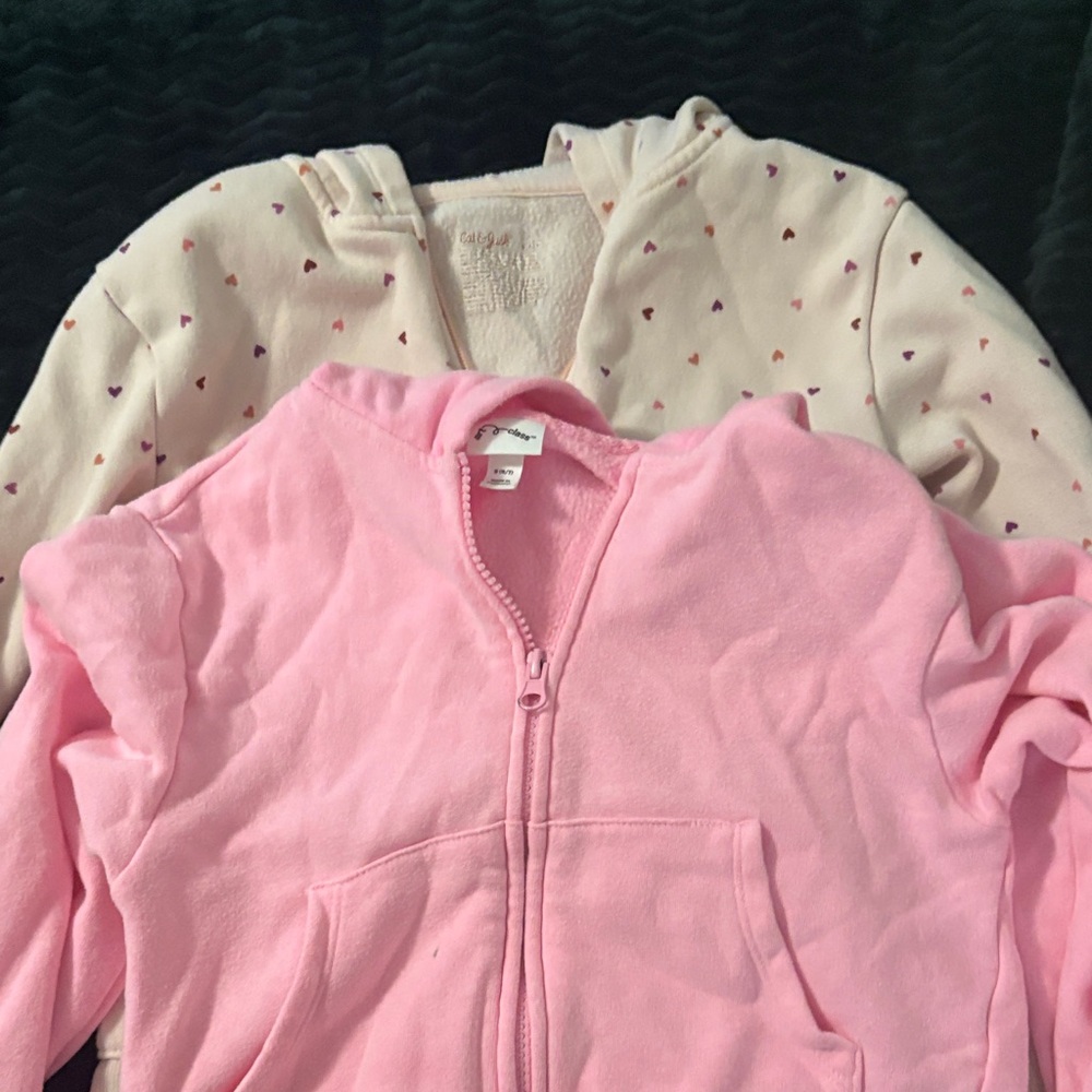 Cat & Jack Cream Hoodie with Heart Pattern